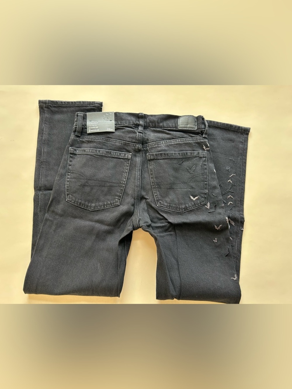 American Eagle Outfitters Super High-Rise Stretch Jeans in Charcoal black size 2 - Picture 6 of 6